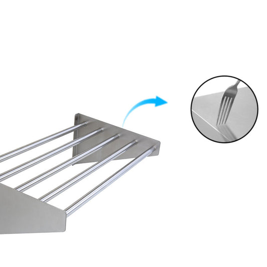 Custom Stainless Steel Wall-Mounted Tubular Shelf | Heavy-Duty Pipe Rack | Ventilated Storage Solution