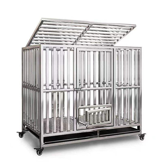 Professional Heavy-Duty Stainless Steel Pet Cage | For Medium to Large Animals & Birds | Modular & Mobile Design