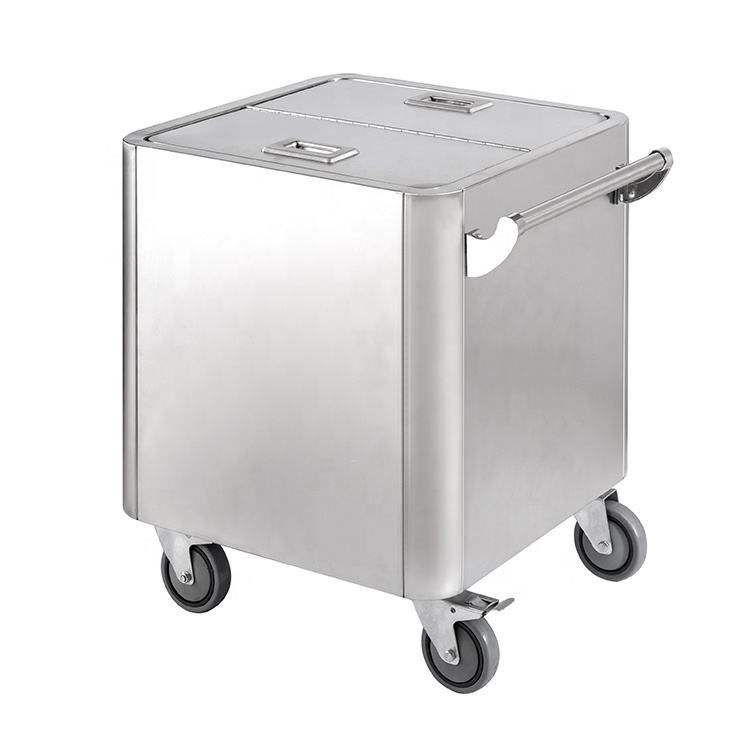 Stainless Steel Mobile Flour Bin | Dual-Layer Insulated Structure | Sliding Lid & Heavy-Duty Casters