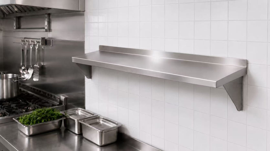 Single-tier stainless steel wall shelf assembly guide by SENFON