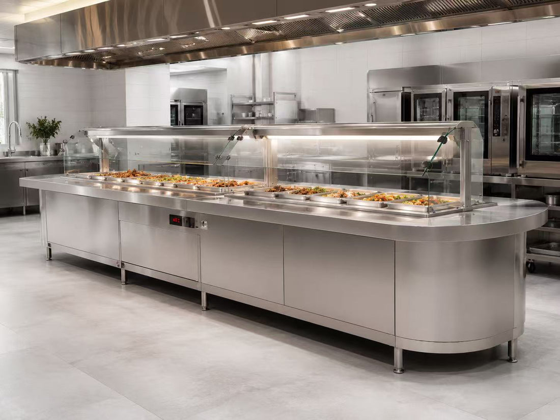 Commercial Bain Marie with sneeze guard and countertop food warmer by SENFON