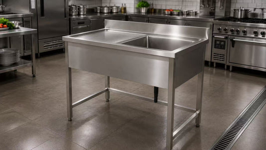 Stainless steel sink table with three-side panels assembly guide by SENFON