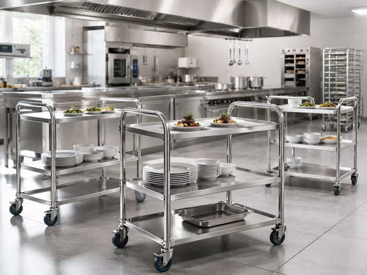 Commercial stainless steel dining trolleys for restaurant food service by SENFON