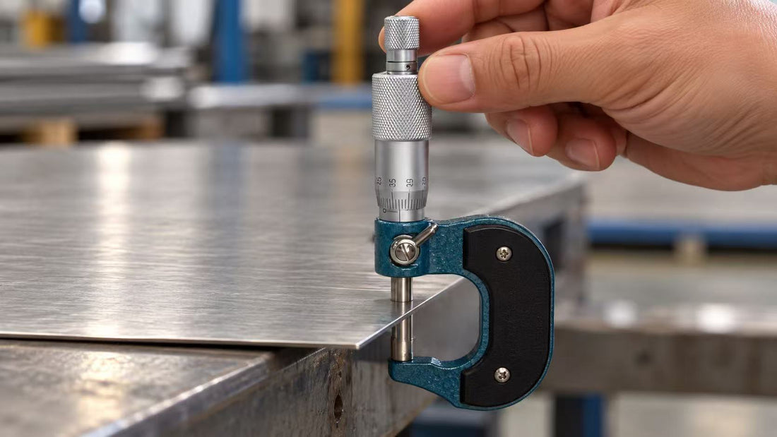 SENFON measuring actual stainless steel thickness with a micrometer