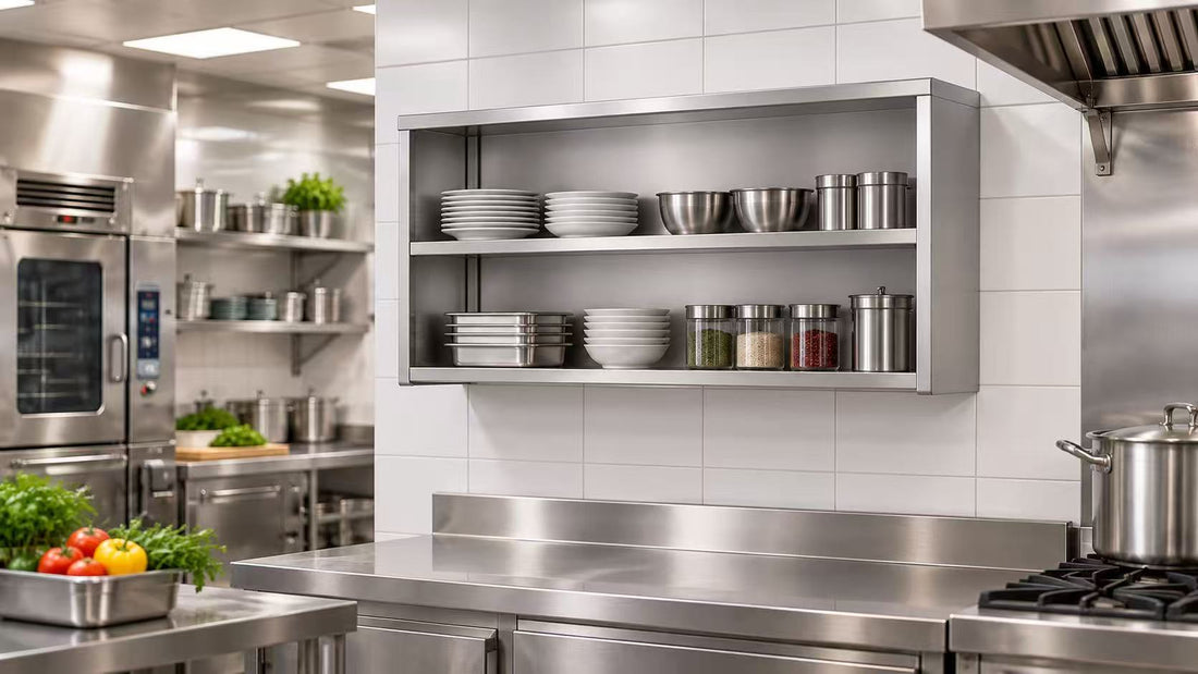 Stainless steel open wall cabinet assembly guide by SENFON