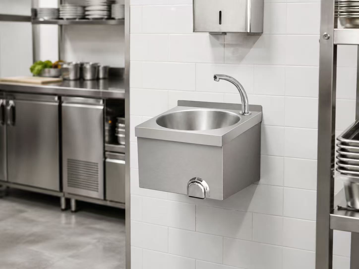 Commercial wall-mounted knee operated hand wash sink and specialty stainless steel equipment - SENFON factory