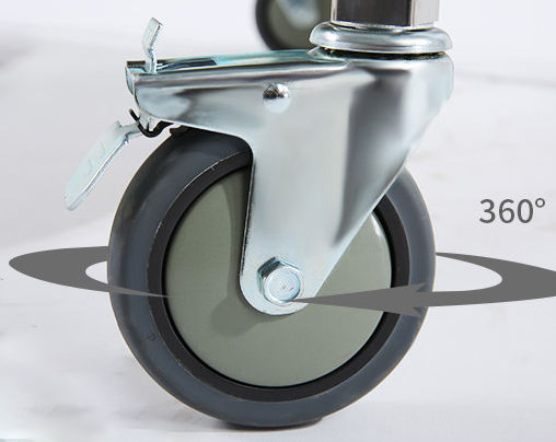 Commercial 3-Tier Round Tube Stainless Steel Dining Trolley | Custom Handles