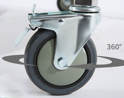 Custom stainless steel service trolley shelf and handle structure for hotel catering and food service transport