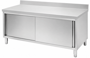 KD stainless steel worktable cabinet with enclosed storage for commercial kitchens