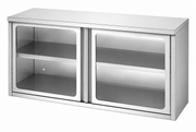 Custom stainless steel wall-mounted cabinet with open shelf design for commercial kitchens