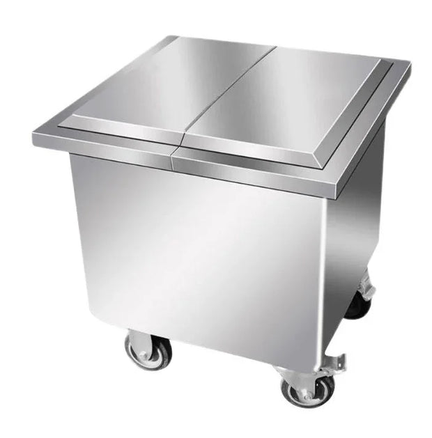 SENFON commercial mobile stainless steel ingredient bin with split lid