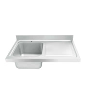 Commercial Integrated Deep-Drawn Stainless Steel Sink Top fabrication and assembly detail
