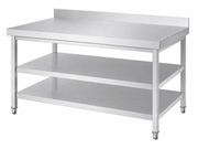 Custom stainless steel 3-tier worktable with KD screw assembly and reinforced tabletop