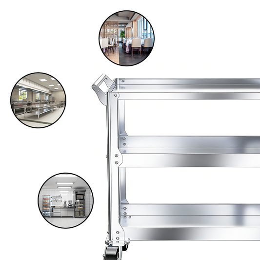 Commercial Premium Custom Stainless Steel Dining Cart | Sheet Metal Frame Design