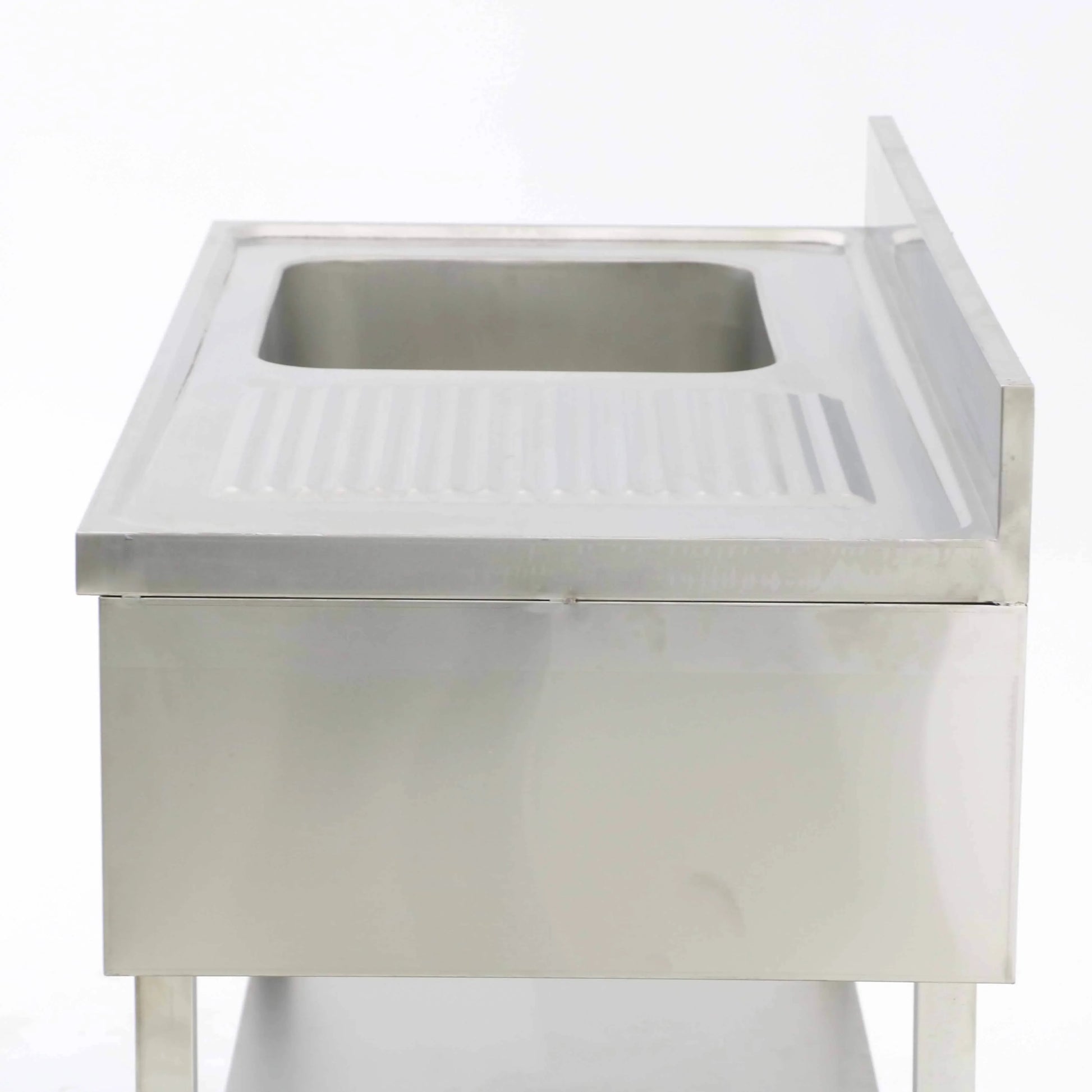 Stainless steel commercial sink with drainboard for industrial kitchens
