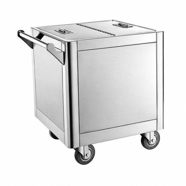 W74-01 stainless steel deluxe mobile ingredient bin for flour rice and dry food storage
