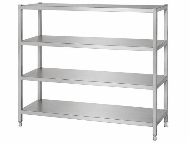 SENFON commercial solid stainless steel shelving unit with folded reinforced shelf panels