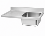 Custom stainless steel double bowl sink top for commercial sink fabrication