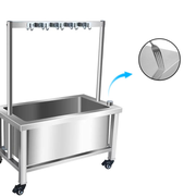 Heavy-Duty Stainless Steel Mop Sink with Detachable Janitorial Rack (KD)