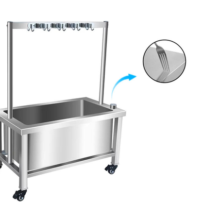 Heavy-Duty Stainless Steel Mop Sink with Detachable Janitorial Rack (KD)