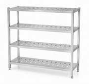 Custom 5-tier perforated stainless steel storage rack with square or round tube posts