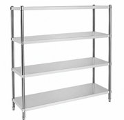 KD solid stainless steel shelving unit for dry storage, packaged food and kitchen supplies