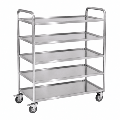 KD stainless steel banquet trolley with recessed shelves for B2B hotel equipment buyers