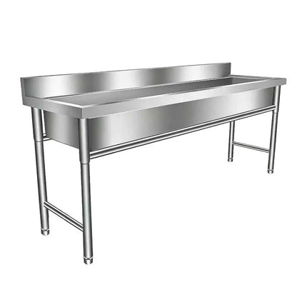 Stainless steel commercial sink with worktable for industrial kitchens