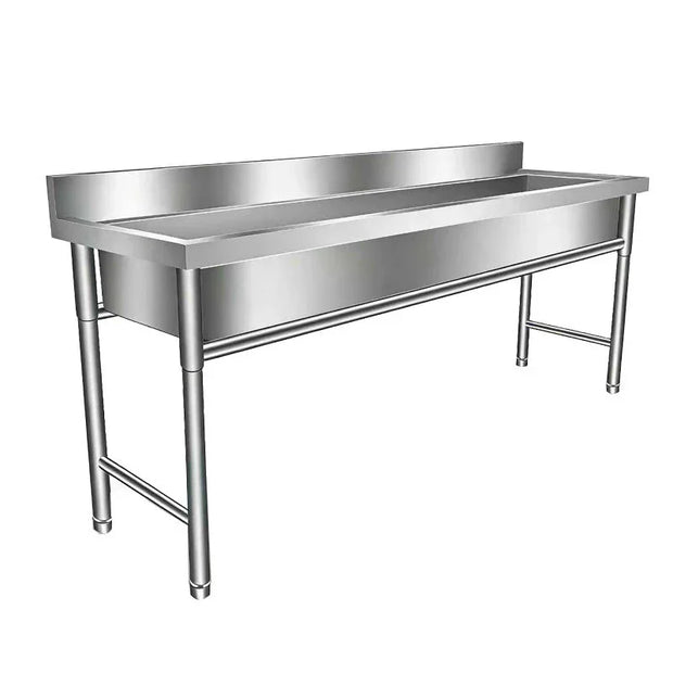 Stainless steel commercial sink with worktable for industrial kitchens