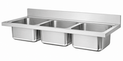 Stainless steel single bowl sink top with dense drainboard ribs