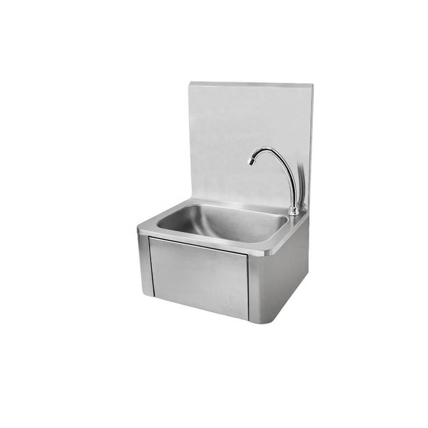 SENFON commercial knee-operated hand wash sink with high backsplash
