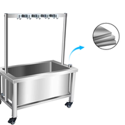 Heavy-Duty Stainless Steel Mop Sink with Detachable Janitorial Rack (KD)