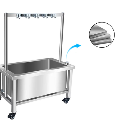 Heavy-Duty Stainless Steel Mop Sink with Detachable Janitorial Rack (KD)
