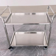 Stainless steel guardrail cart viewed from the operator side