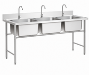SENFON commercial stainless steel single bowl sink table with round tube legs