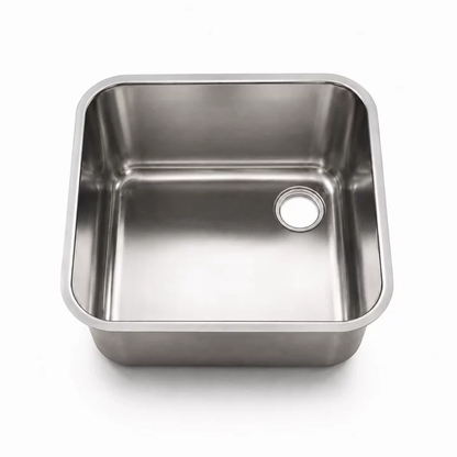 Stainless steel sink bowl with offset drain for commercial sink fabrication