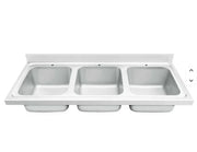 Stainless steel triple basin commercial kitchen sink for industrial use