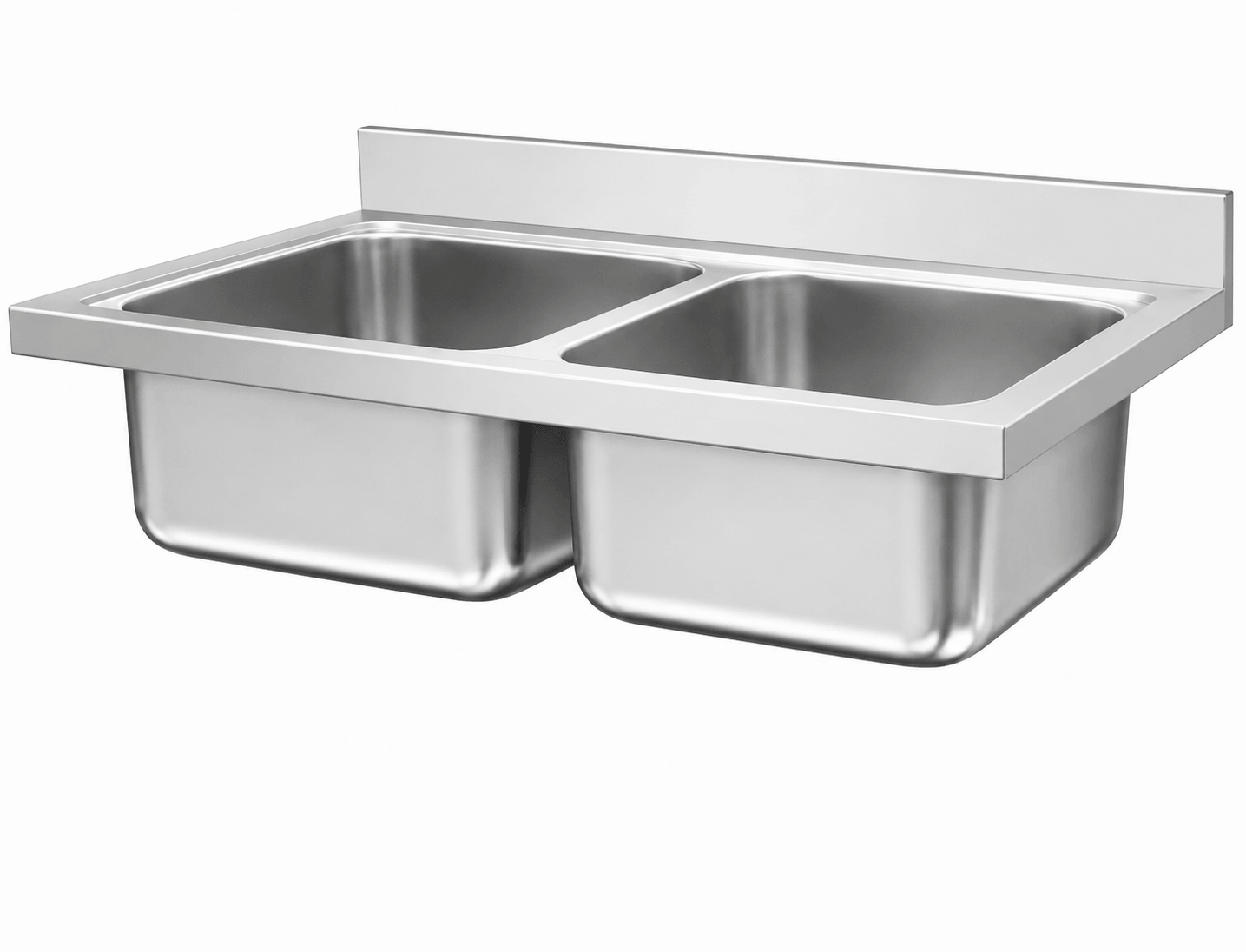 SENFON custom stainless steel triple bowl sink top with rear backsplash