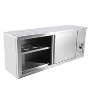 Commercial heated dish cabinet with temperature control panel and stainless steel body