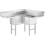 Custom Stainless Steel Compartment Sink with Full KD Design stainless steel construction and working area