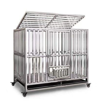 Professional Heavy-Duty Stainless Steel Pet Cage | For Medium to Large Animals & Birds | Modular & Mobile Design