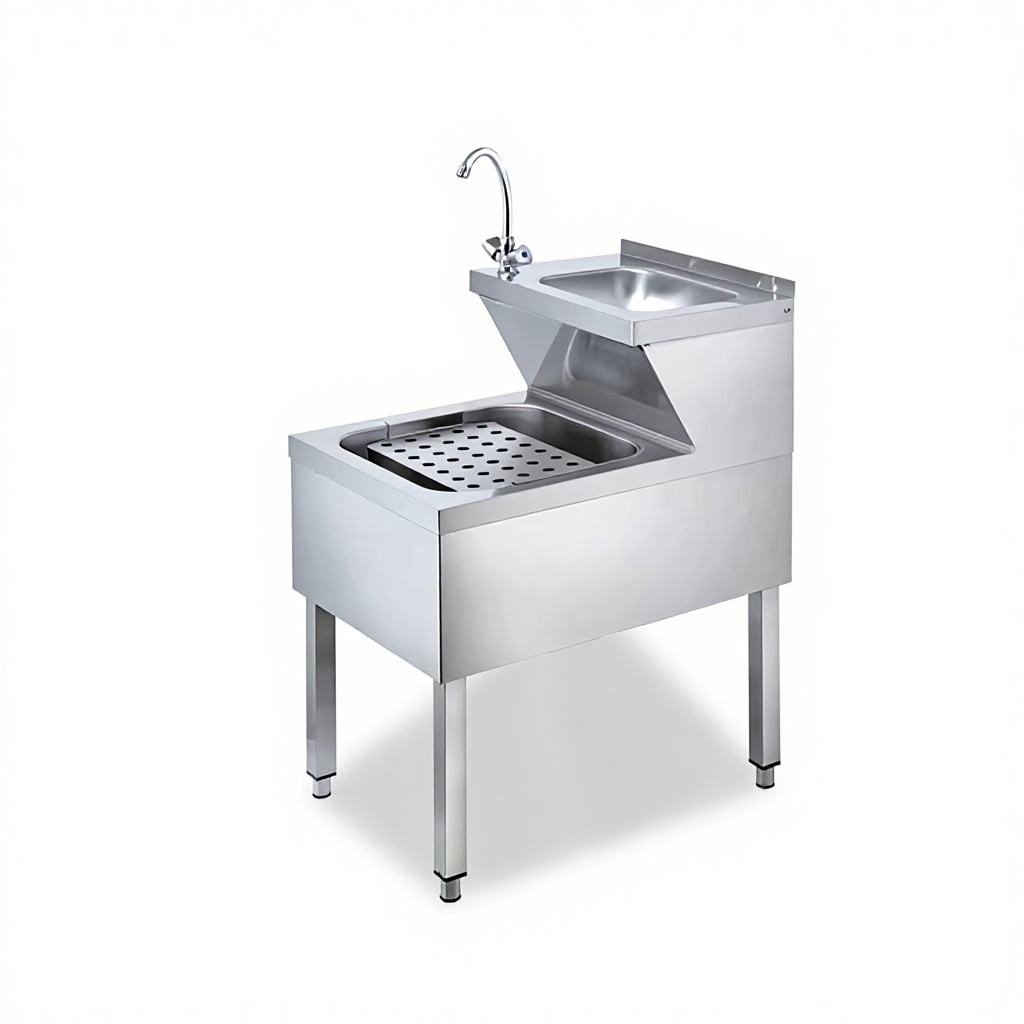 SENFON 2-in-1 Stainless Steel Combo Sink | Hand Wash & Mop Service Basin | 0.7-1.2mm Custom Thickness