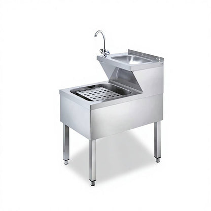 SENFON 2-in-1 Stainless Steel Combo Sink | Hand Wash & Mop Service Basin | 0.7-1.2mm Custom Thickness
