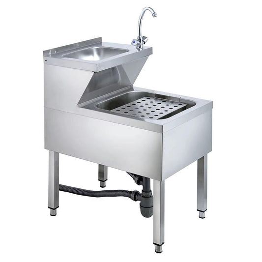 SENFON 2-in-1 Stainless Steel Combo Sink | Hand Wash & Mop Service Basin | 0.7-1.2mm Custom Thickness