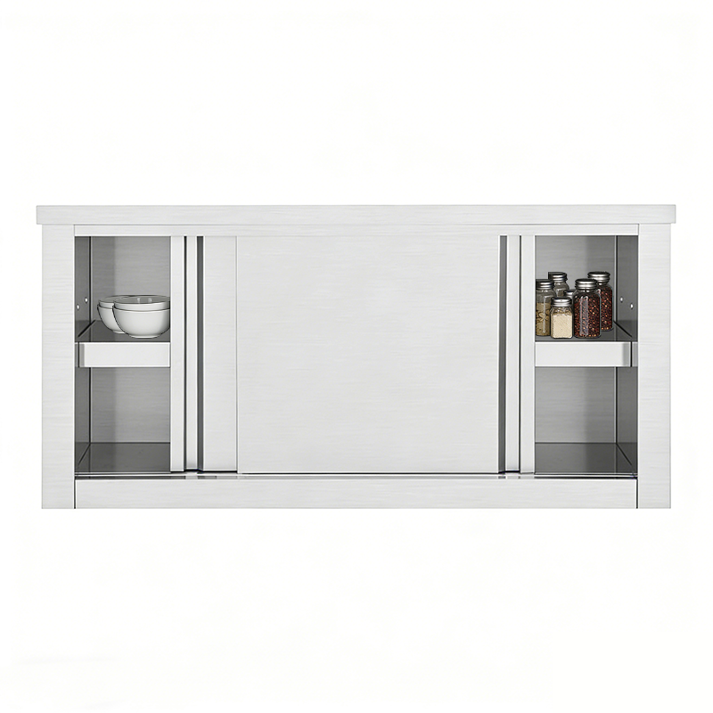 SENFON stainless steel wall cabinet with custom doors and vision panel