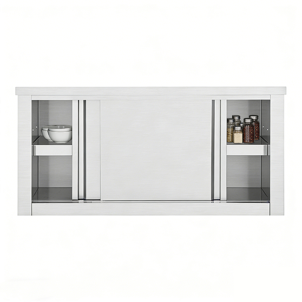 SENFON stainless steel wall cabinet with custom doors and vision panel