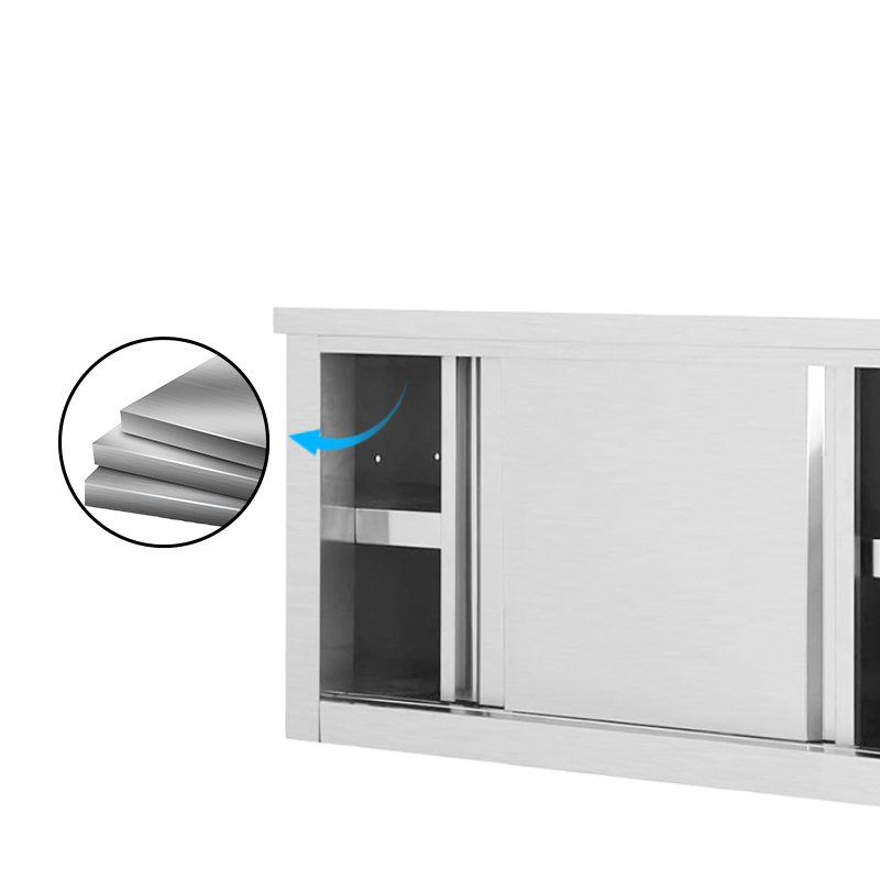 Customizable Stainless Steel Wall Cabinet | Sliding or Swing Doors | Optional LED & Glass Vision