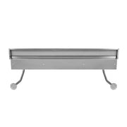 Front view of solid wall shelf with rear upstand and tube brackets