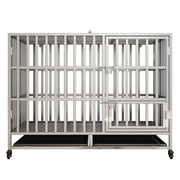 Double-compartment stainless steel cage with barred sides
