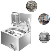 Wall-mounted hand wash station with backsplash and dispenser holders